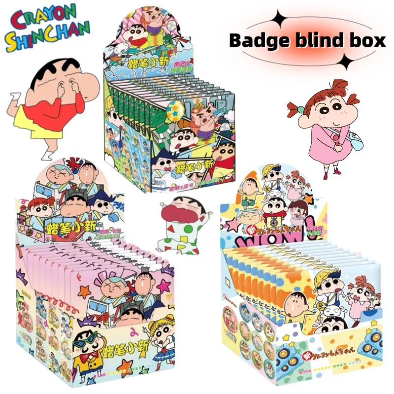 

Crayon Shin-chan Nohara Shiro Anime Peripherals Creative Surprise Blind Box Badge Brooch Student School Bag Accessories Gift Box