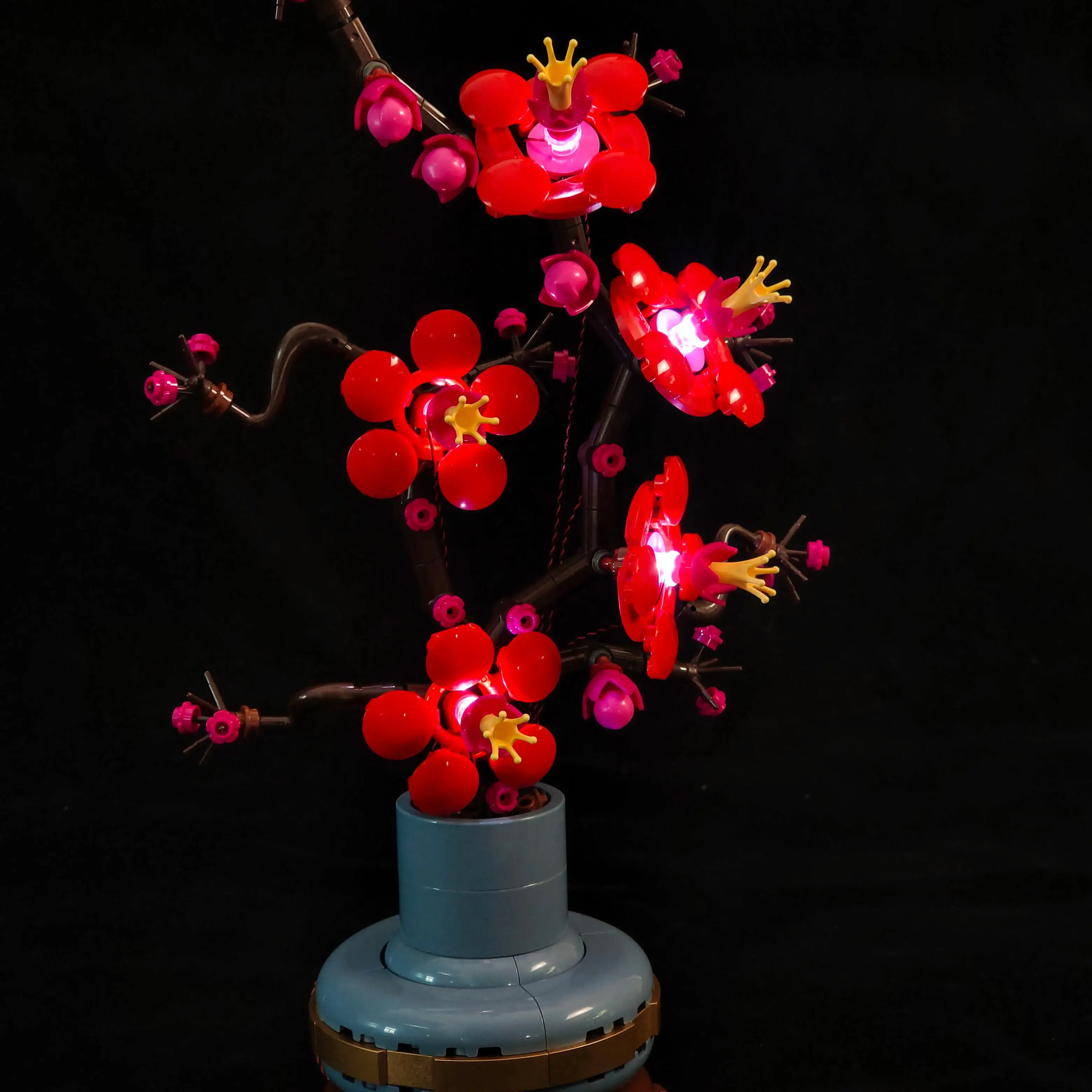 Kit luce LED adatto per icone Botanical Plum Blossom 10369 Lampada decorativa per blocchi di costruzione (mattoncini modello non inclusi)