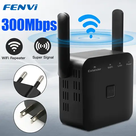 FENVI 300Mbps 무선 WIFI 리피터 2.4Ghz WPS 장거리 네트워크 Wi-Fi 익스텐더 802.11N WiFi 부스터 증폭기 액세스 포인트
