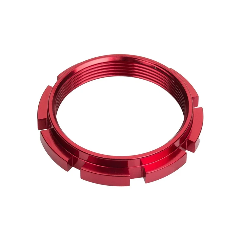 CNC machining 6063 aluminum alloy anodized red ring parts multi-slot ring lock nut