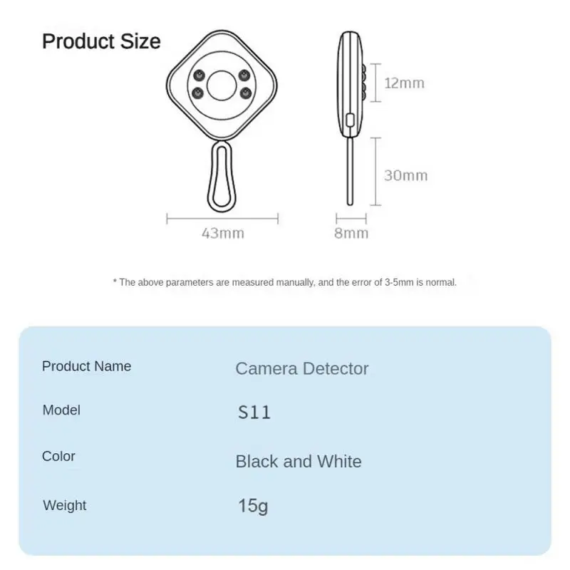 Your Privacy Camera Detector Prevent Secret Shooting Tester Effective Monitoring Red Light Scanning Easy To Carry Demand