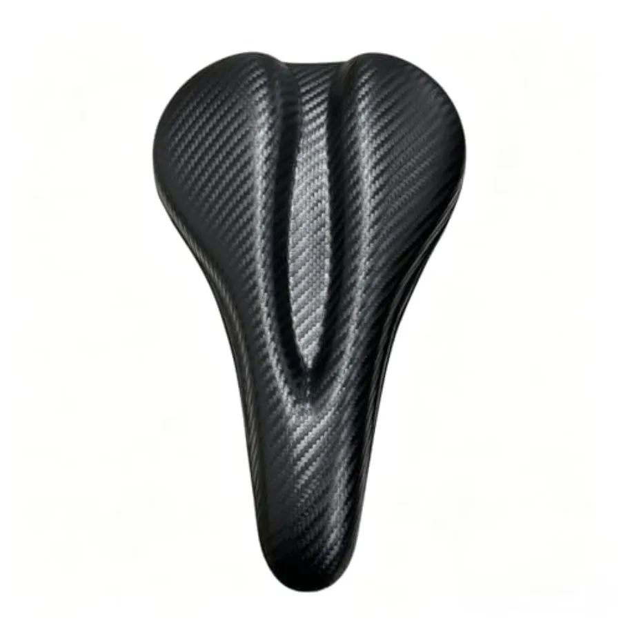 

Bike Seat Cushion Cover for Road Bike, Peloton, MTB PU Leather Memory Foam Gel Pad in Black, Non-Slip Comfort Saddle Cover