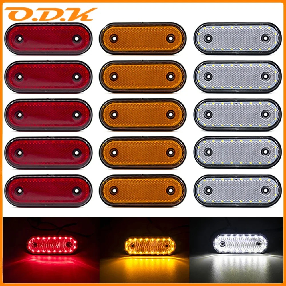 

10pcs 24V Truck LED Side Marker Light LED Trailer Lights Reflector Clearance Lights Turn Signal Reverse Lights for Scania Truck