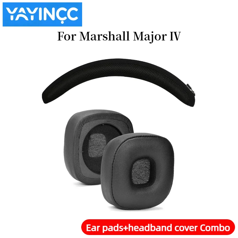 YAYINCC Ersatz-Ohrpolster aus Proteinleder + Kopfbandabdeckung mit Reißverschluss für Marshall Major Ⅳ Wireless, Headset-Ohrpolster-Reparaturteile – Detail 2