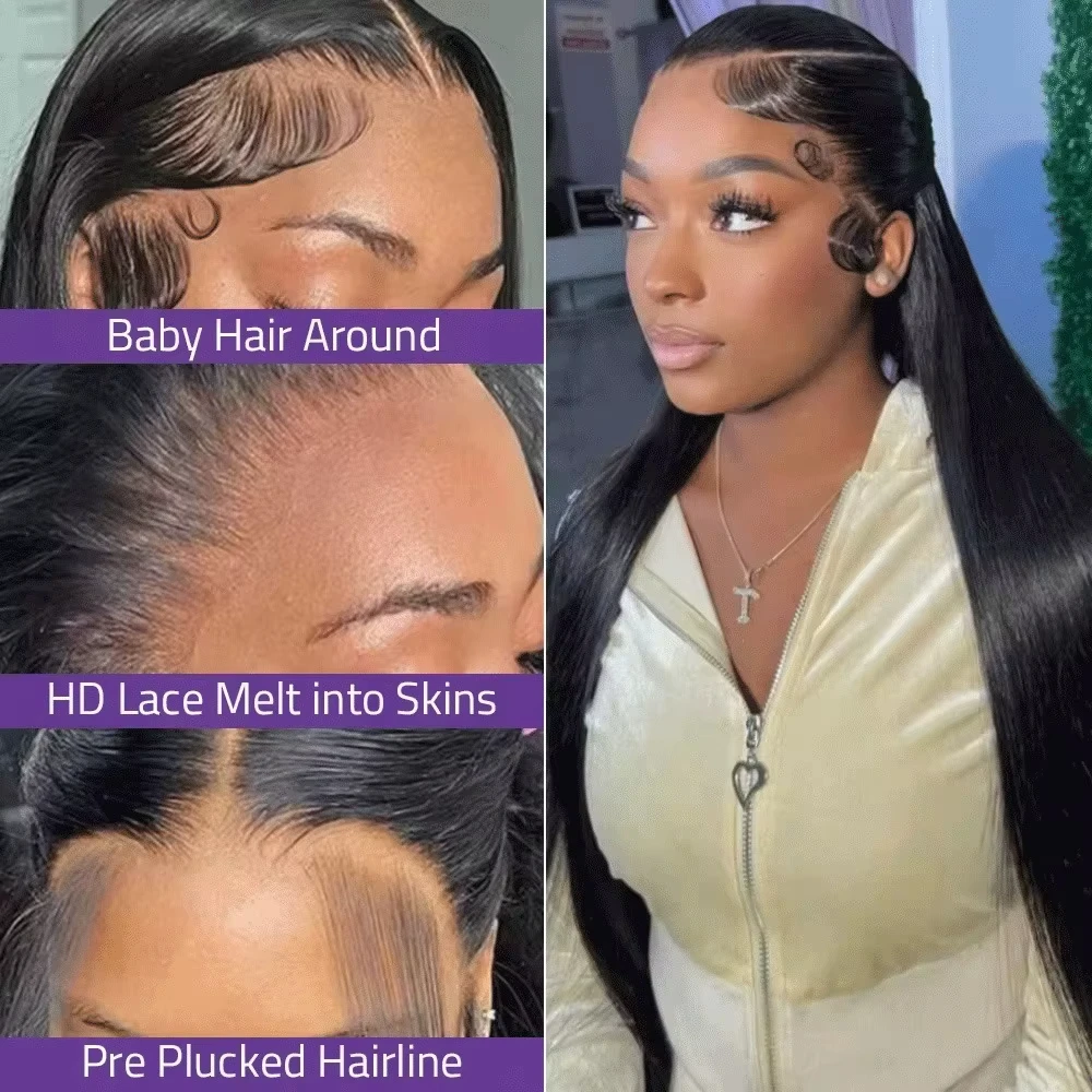 250 كثافة الدانتيل الجبهة الباروكات شعر الإنسان 13x4 مستقيم HD شفافة الدانتيل الجبهة الباروكات للنساء شعر الإنسان قبل قطعها