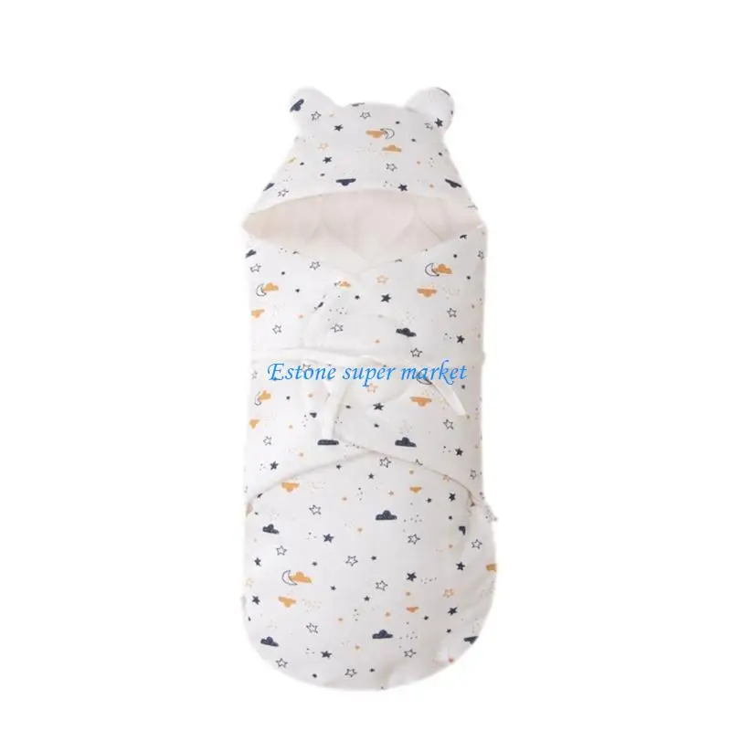 090B Cotton Sleepsack Sleeping Bag for Baby Anti-Kick Blanket Infant Quilt Sleepwear Hooded Blanket Swaddles Wrap Sacks