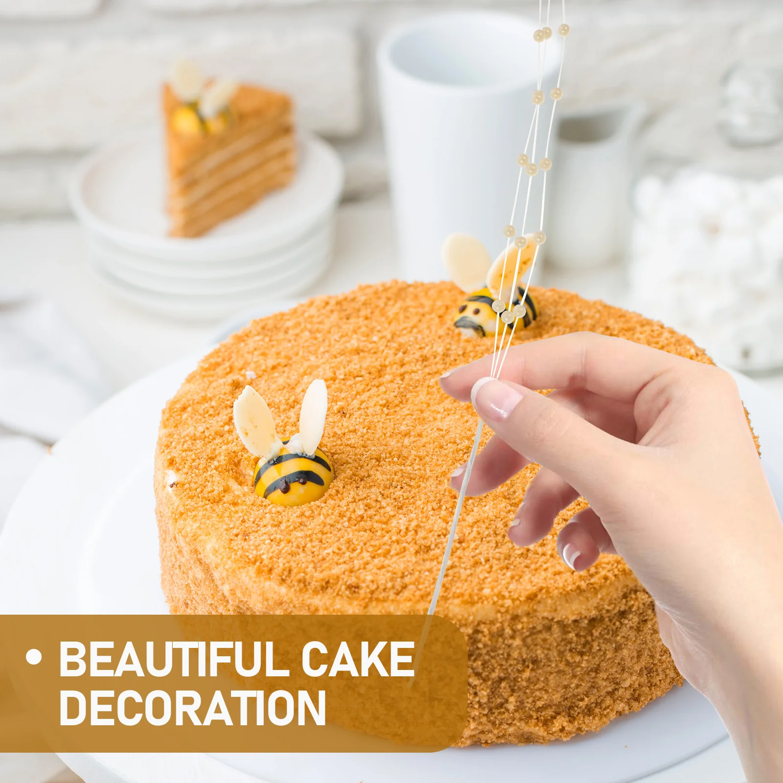 

100Pcs Pearls Branch Cake Decor DIY Exquisite Pearl Cake Topper Birthday Celebration Supplies Birthday Decoration Supplies