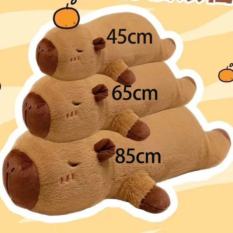 Kawaii كابيبارا ألعاب من نسيج مخملي محشوة كابيبارا رقيق دمية طويلة النوم مخدة ناعمة وسادة أريكة النوم ألعاب أطفال هدية
