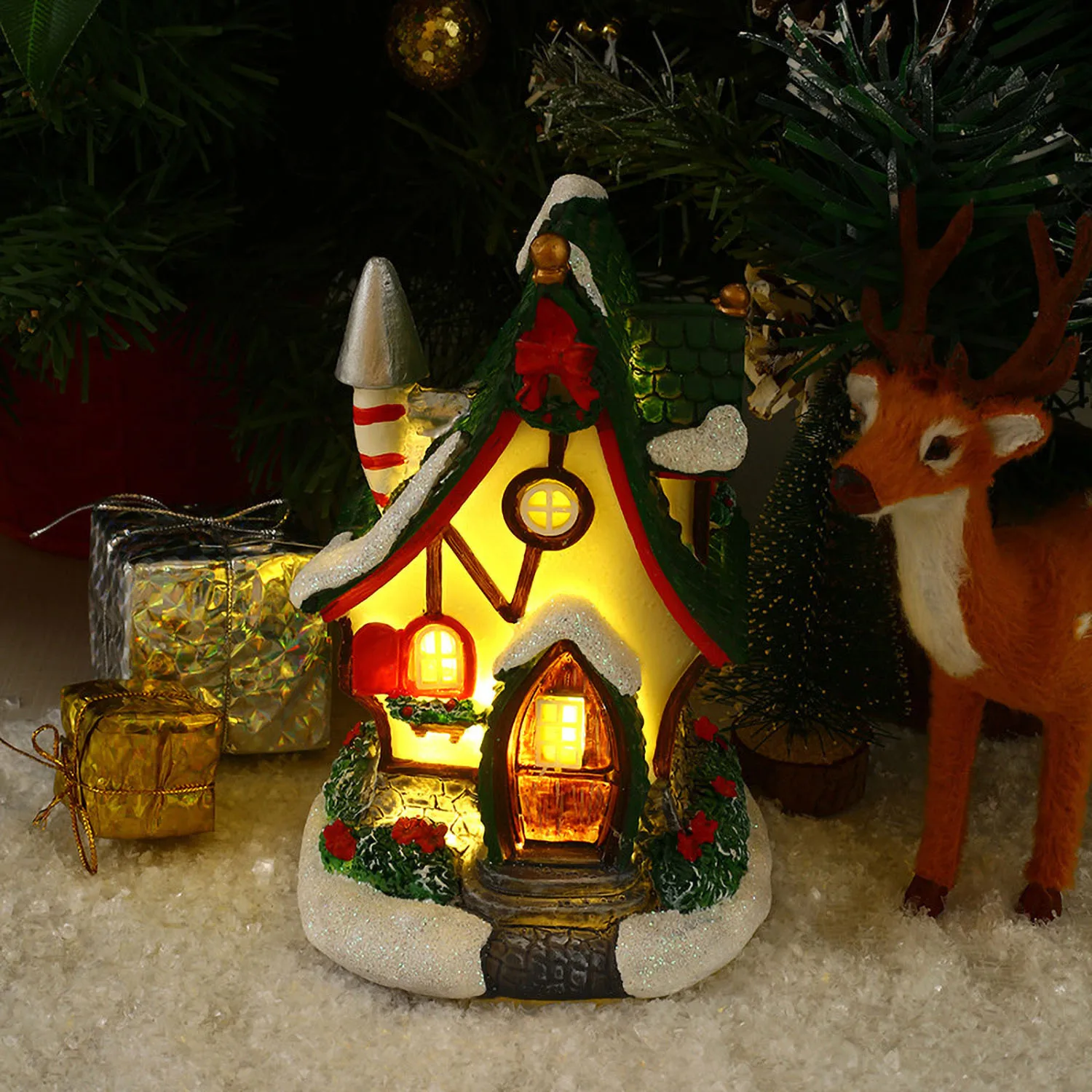 New Resin Handicraft Christmas Boots Music Ornament Festival Atmosphere Creativity Desktop Decoration Living Room Bedroom Home