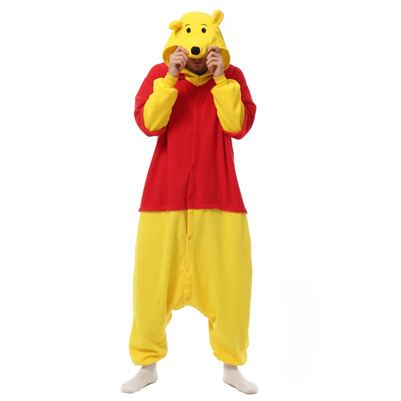 Halloween Onesie Bear Kigurumi Pajamas Adult One-Piece Animal Pijama Cartoon Jumpsuit Sleepwear Anime Cosplay Costume XXL