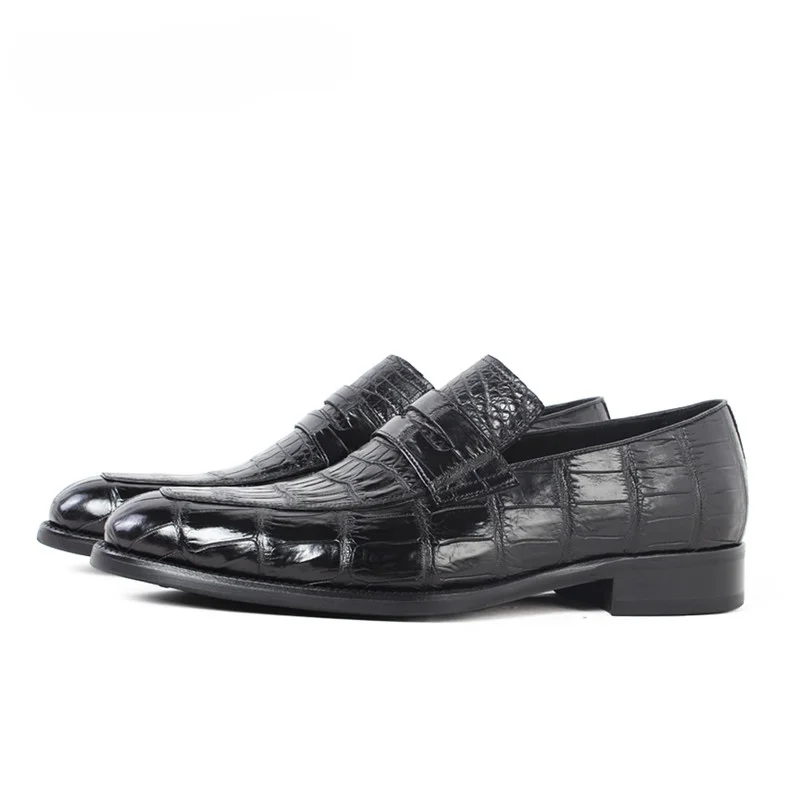 

Crocodile Genuine Leather Shoes Shoe Adult Men No None Stitching Yes Men's Loafer Shoes Man Dress Shoes