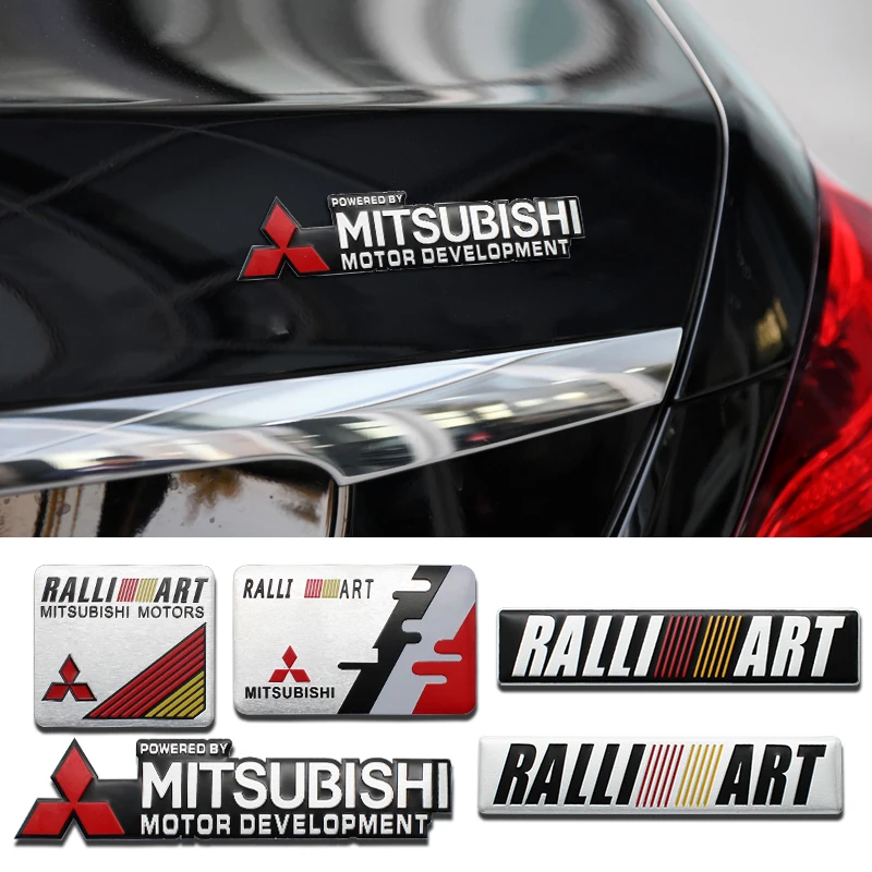 Car Styling 3D Aluminum Emblem Car Decoration Body Stickers Decals For Mitsubishi Ralliart Asx Lancer 9 Outlander 3 l200 Pajero