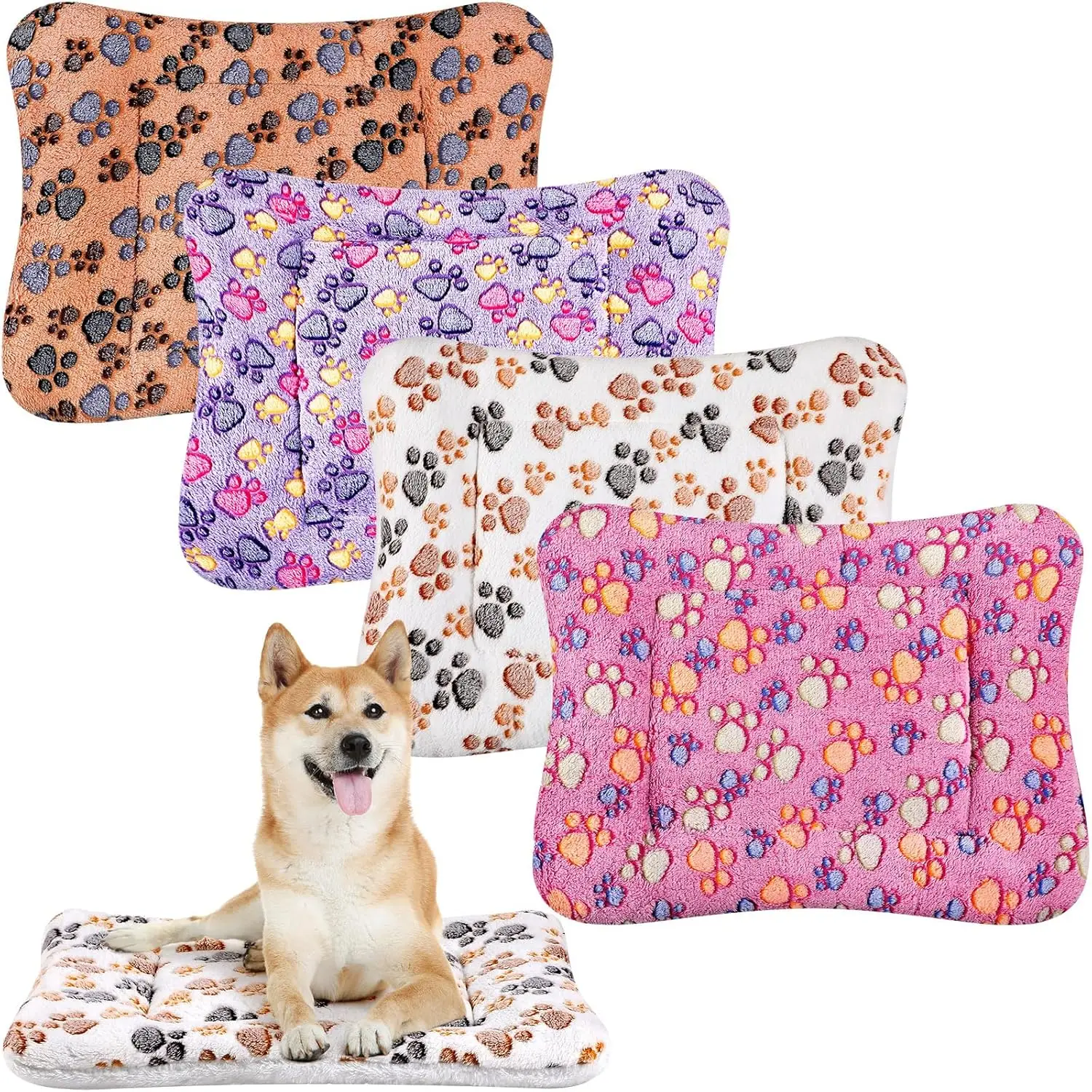 

Ultra Soft Reversible Fleece Pet Bed Mat for Dogs, Cats, Small Animals - Washable, Thickened, Cute Prints (30x22 Inches)