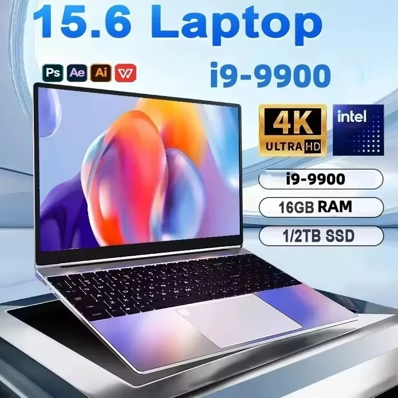 New Ultra Slim Windows 11 Laptop Computer 15.6"32GB RAM 512GB 1TB SSD Intel I9-9900 Notebook Gamer 1920*1080 Office Computer PC