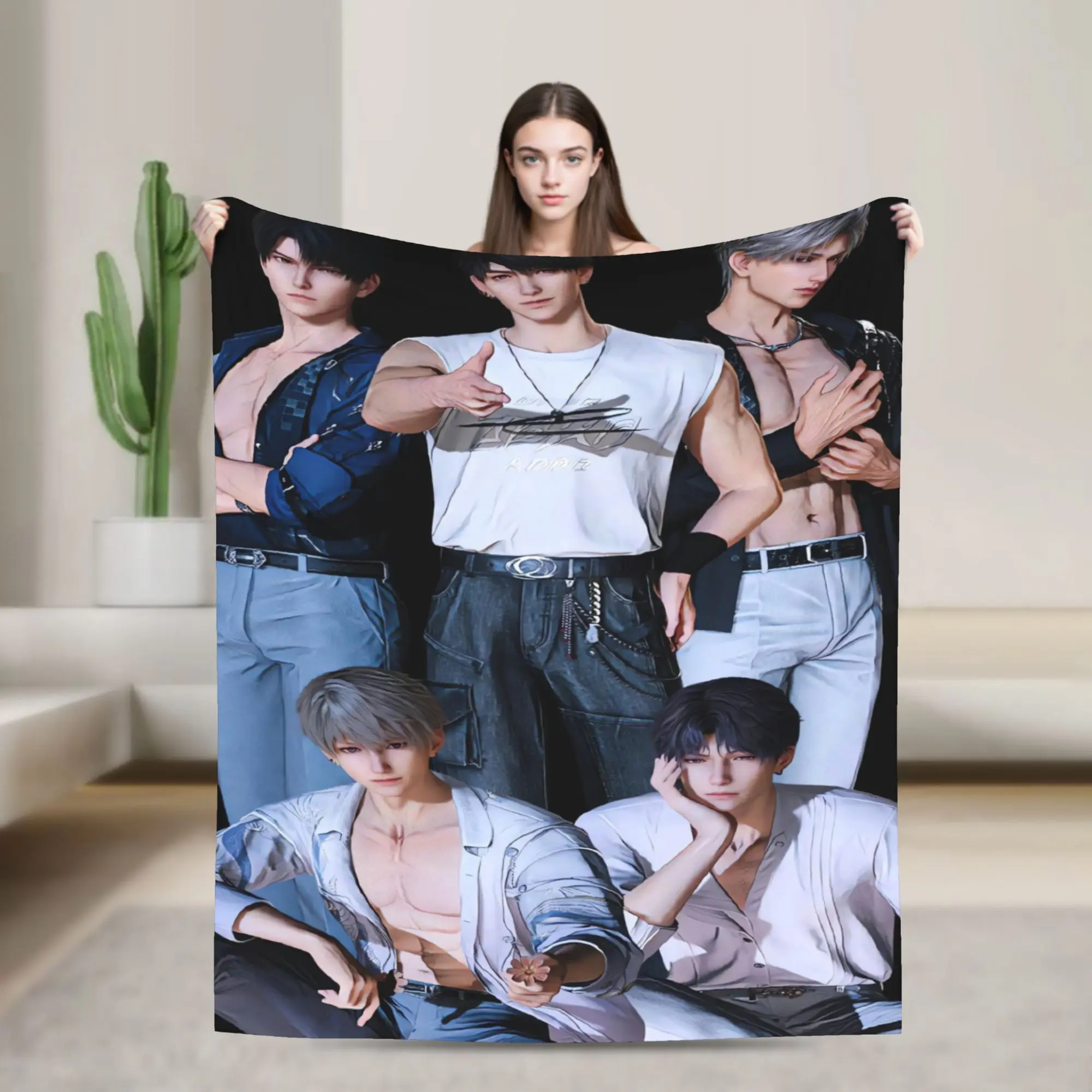 Soft Blanket Airplane Travel COOL V-Valko L-Love and Deepspace Throw Blanket  Flannel Bedspread For Living Room Sofa Bed Cover