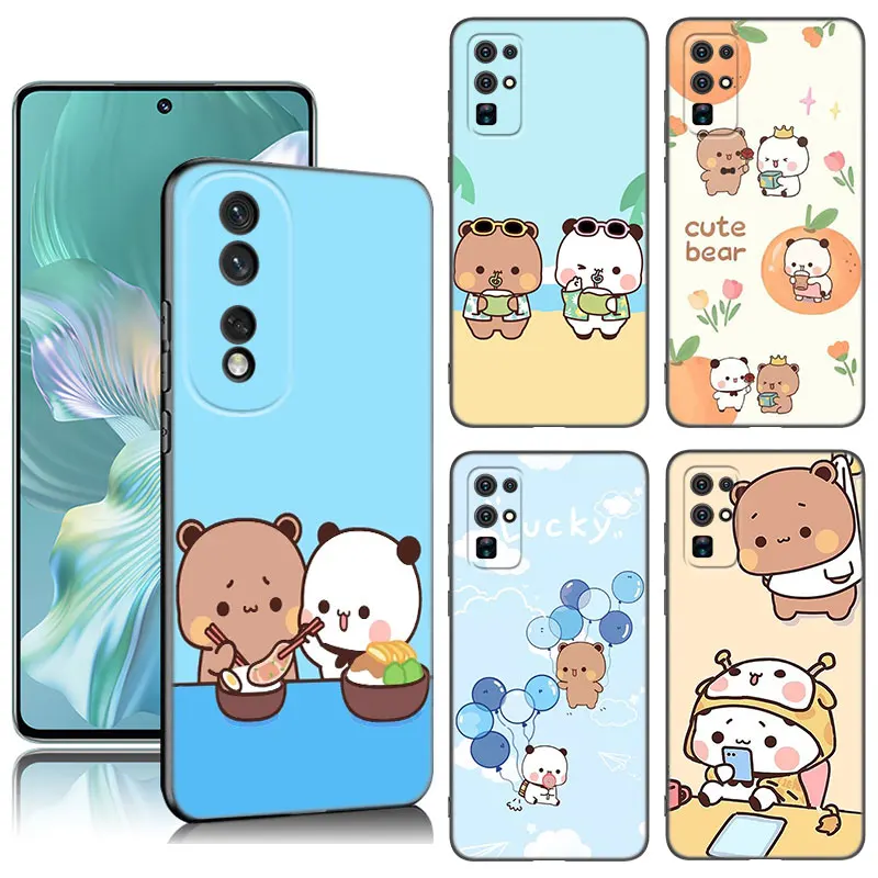 Cute BuBu DuDu Black Phone Case For Huawei Honor 70 90 Lite X40 GT X50 i X5 Plus X6A X6S X7A X8A X8B X6 X7 X8 X9 4G X9A X9B 5G