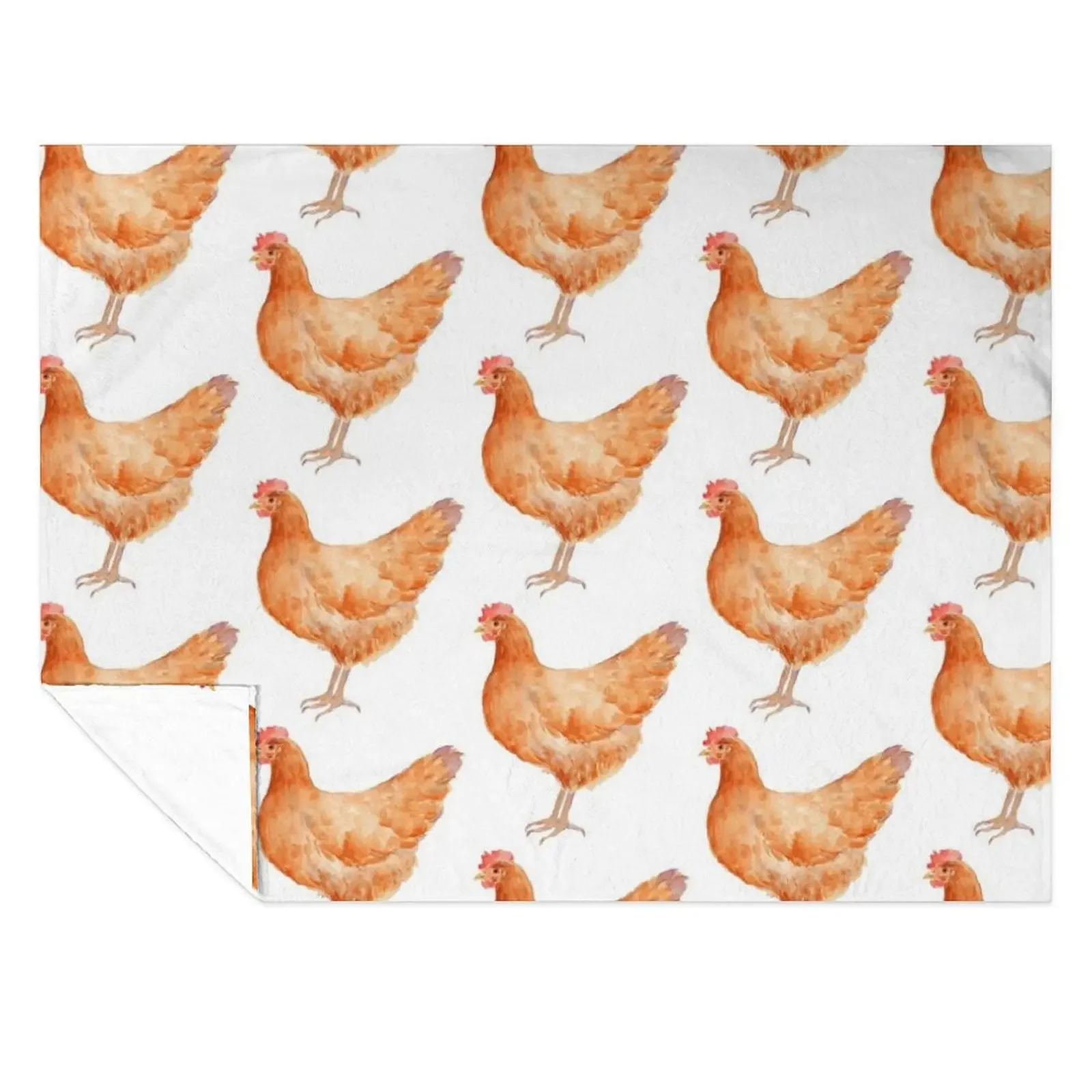 

Watercolor Chicken Hen Throw Blanket Luxury Thicken Blankets Sofas Of Decoration Large Luxury Throw Blankets