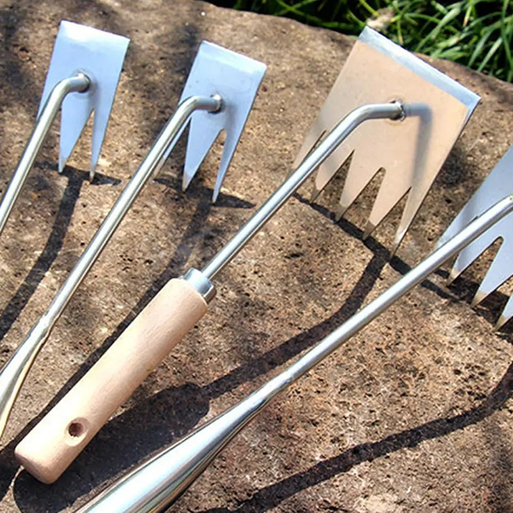 

Wood Handle Stainless Steel Weeding Tool Garden Hand Weeder Ergonomic Multipurpose Lawn Removal Tool Gardening Tools