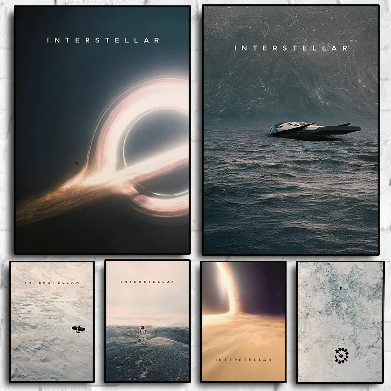 الحد الأدنى خمر بين النجوم المشارك كوكب الفضاء كريستوفر نولان حائط لوح رسم الفن لغرفة المعيشة ديكور المنزل جدارية #1