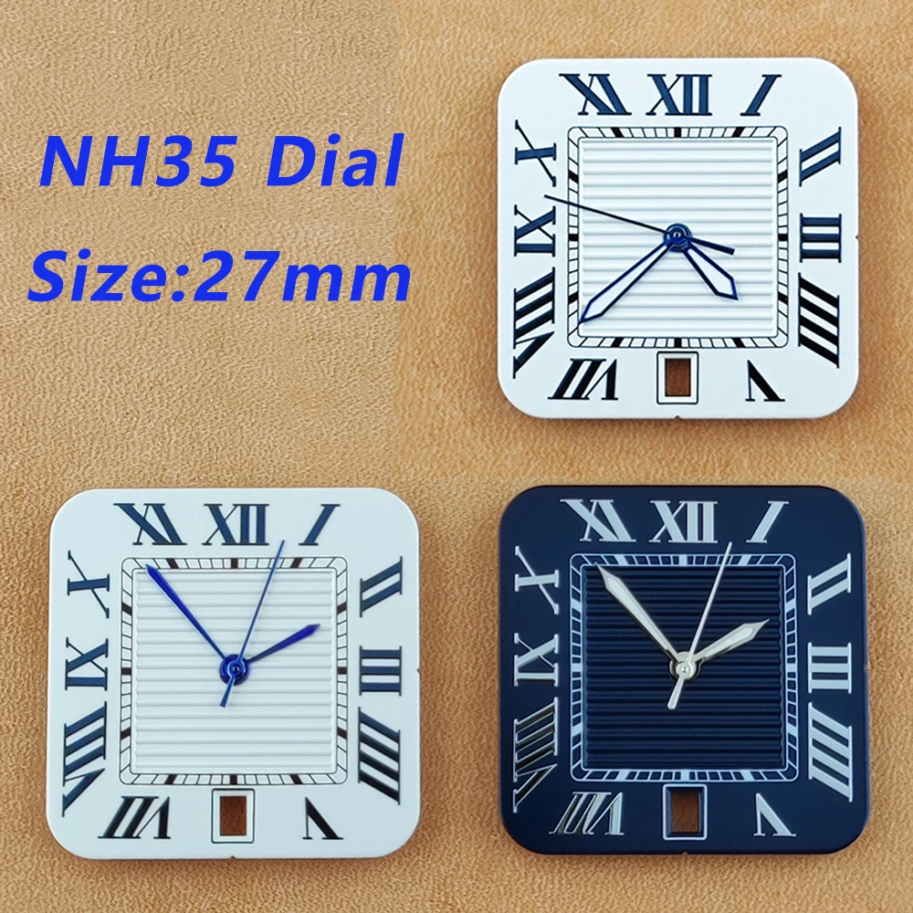

27mm NH35 Dial Roman Dial Square striped dial watch fit NH35 movement Watch accessories Repair tools
