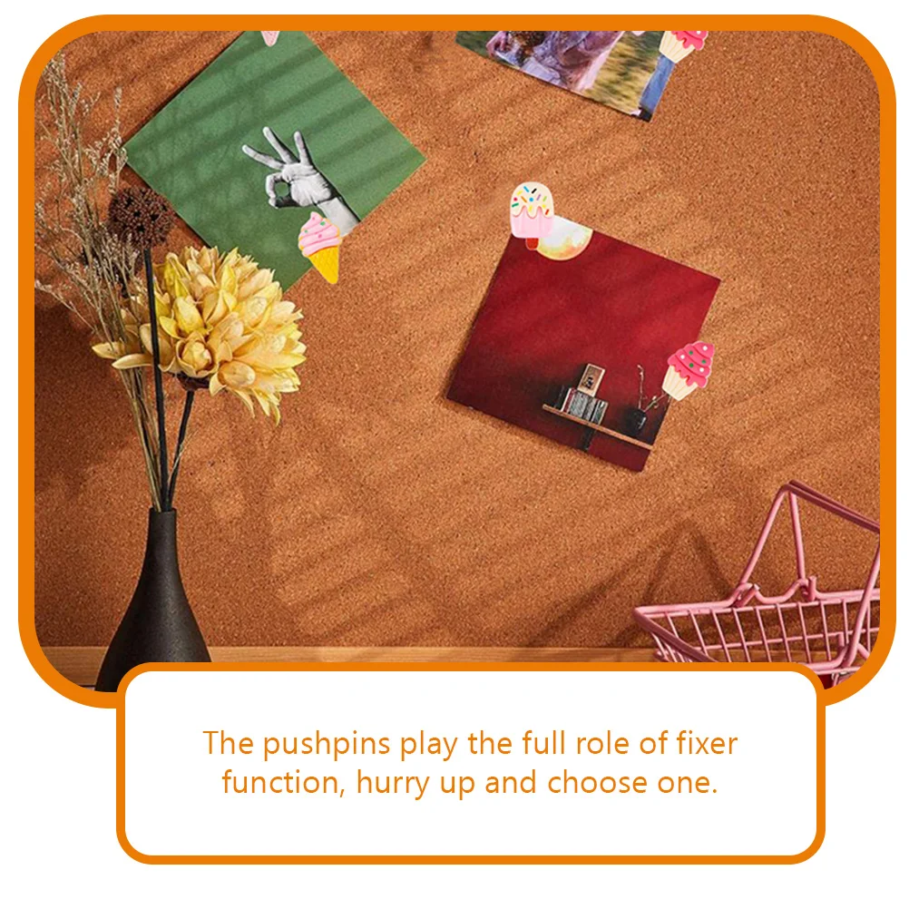 30 Pcs Ice Cream Shaped Thumbtack Plastic Compact Multi Function Daily Use Push Pin Pushpins Reusable Map Supplies