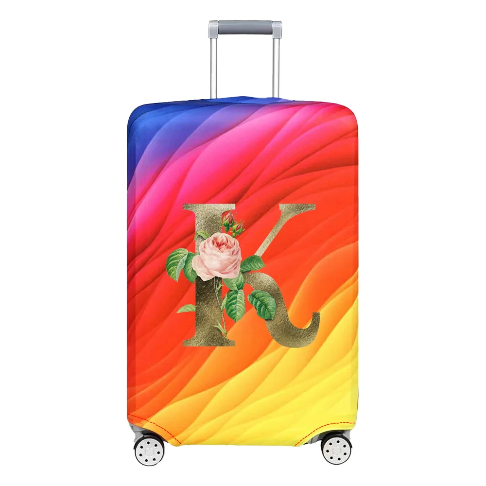 Luggage Cover Stretch Fabric Suitcase Protector Baggage Dust Case Cover Suitable for18-32Inch Suitcase Case Golden Flower Series