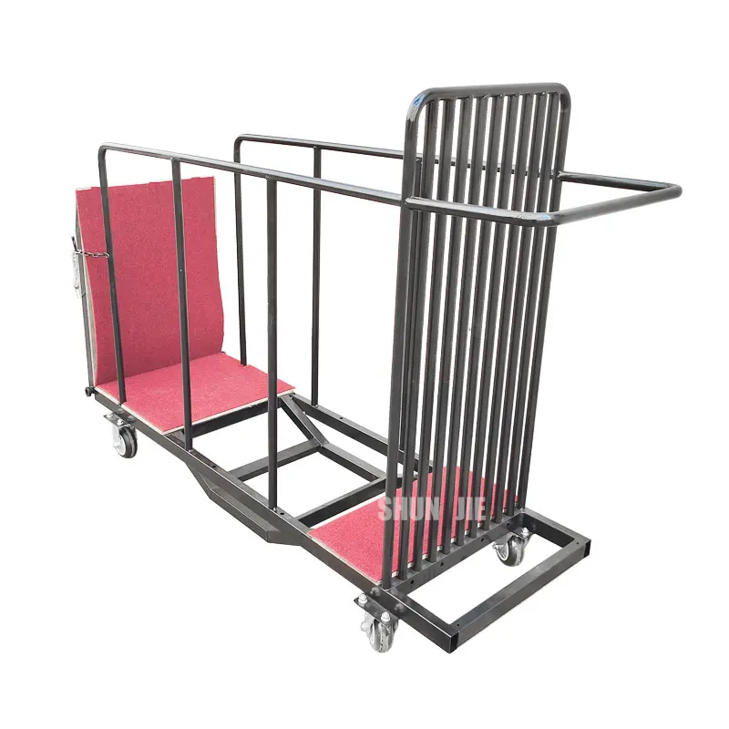 

500KG Load Capacity Round Glass Plate Transport Cart With Carpet Design Protection Warehouse Trolley