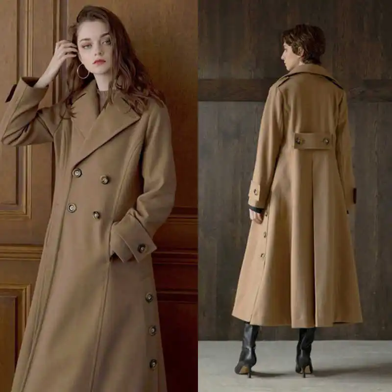 

Elegant Women Overcoat Double Breasted Office Ladies Work Jacket Blazer Plus Size Autumn Winter Customized One Piece