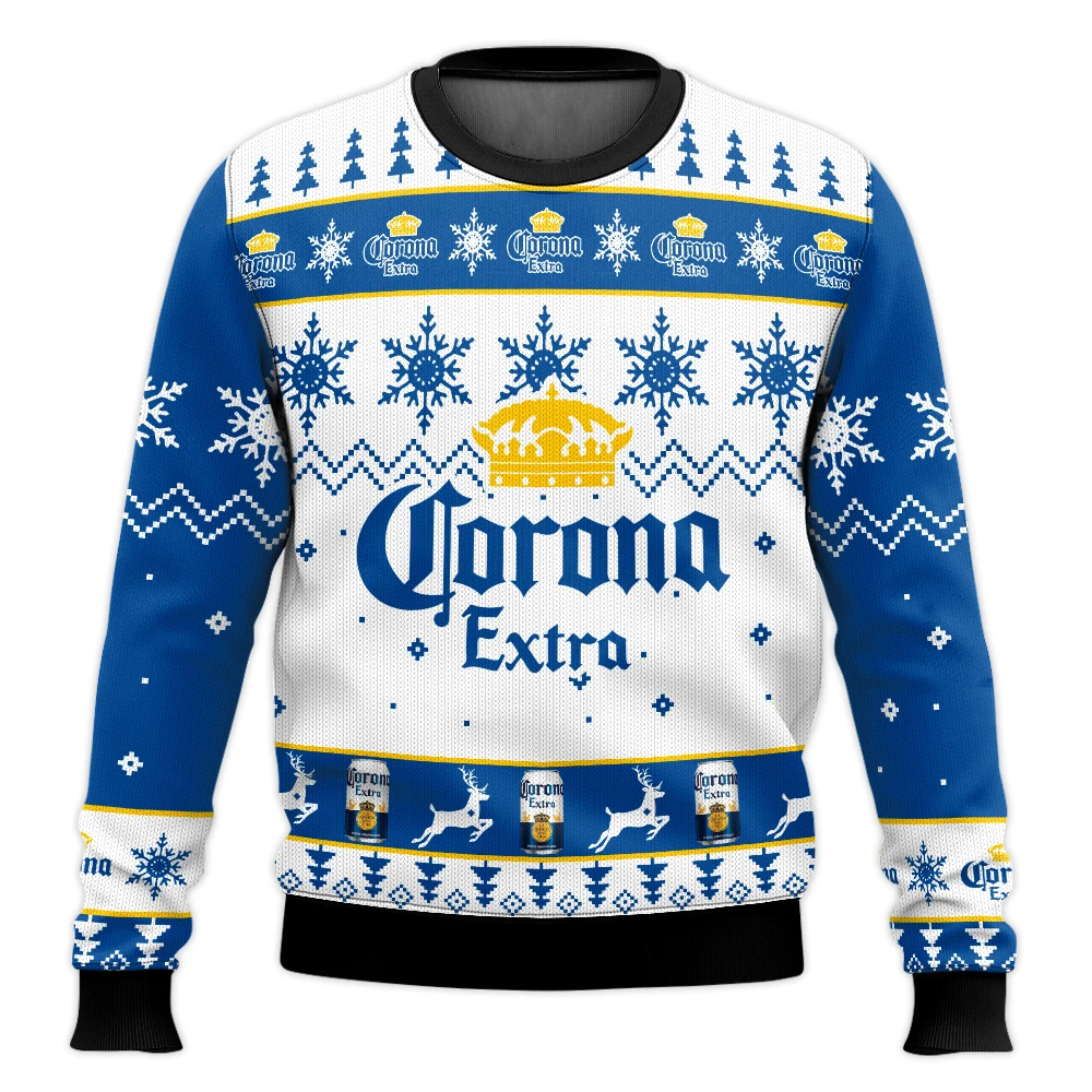 

Corona beer ugly sweater Corona Christmas happy beer drinking Christmas gift men and women plus size fashionable sweater