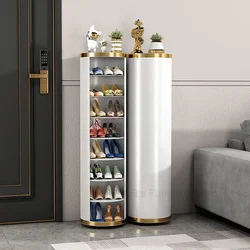 Round Rotating Shoe Cabinet with Household Floor Multi-Layer Shoe, Rack Entry Door Dustproof Storage Cabinet Wall Side