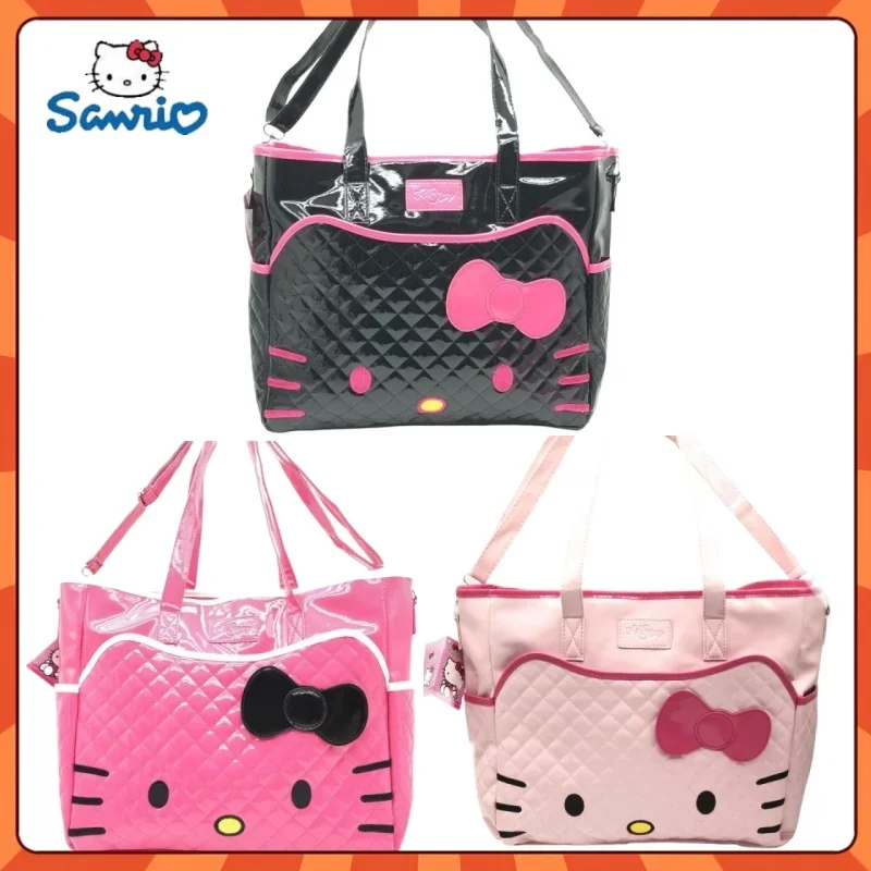 2024 New Hot Selling Sanrio Hello Kitty Women\'s Shoulder Bag Girl Cartoon Fashion Pu Waterproof High Capacity Convenient Handbag