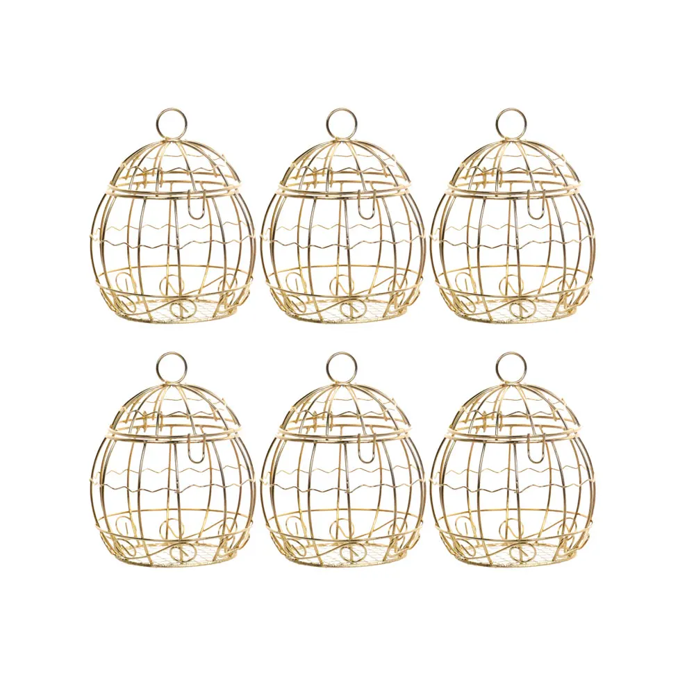 

6pcs Birdcage Candy Box Tinplate Storage Container for Party Favors Wedding Baby Shower Gifts Treat Boxes Sweets Holder