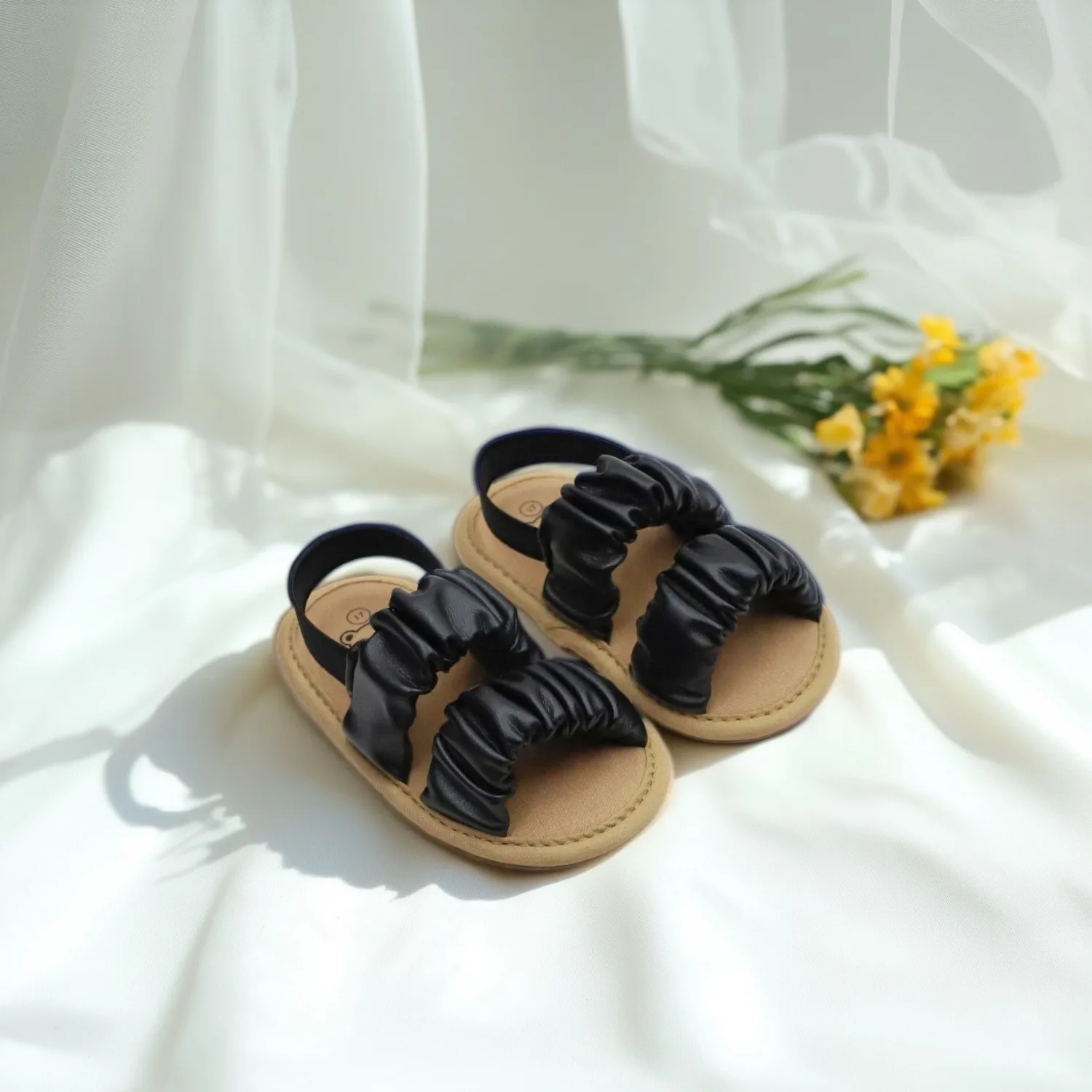 

RABEISIR baby sandals with exposed toes, 0-1 year old baby walking shoes, breathable and non slip, 0-6-12-18 months