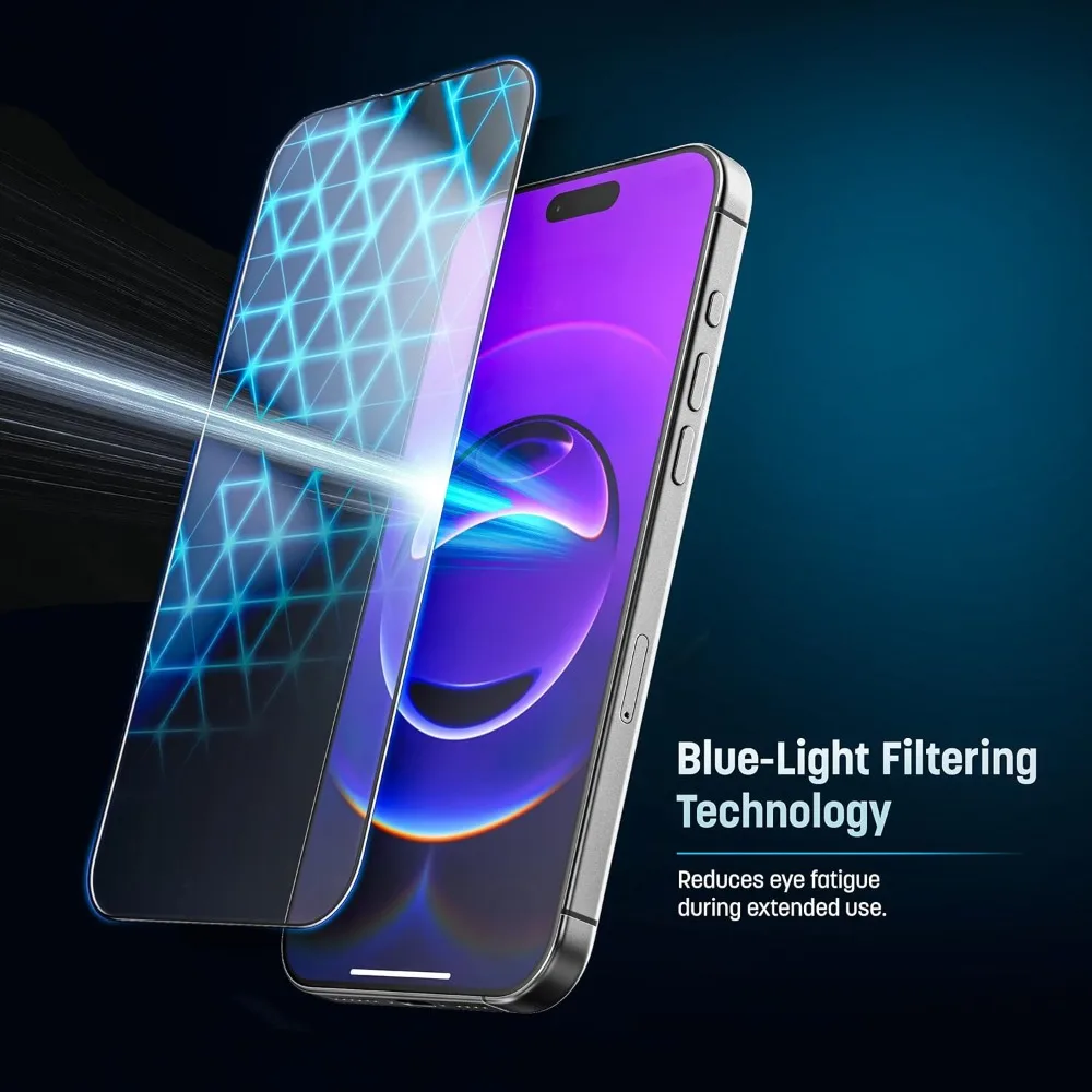 واقي شاشة مضاد للضوء الأزرق سهل التركيب لهاتف آيفون 17 برو ماكس 17 اير اتش دي لهاتف آيفون 17 طبقة رقيقة واقية #2