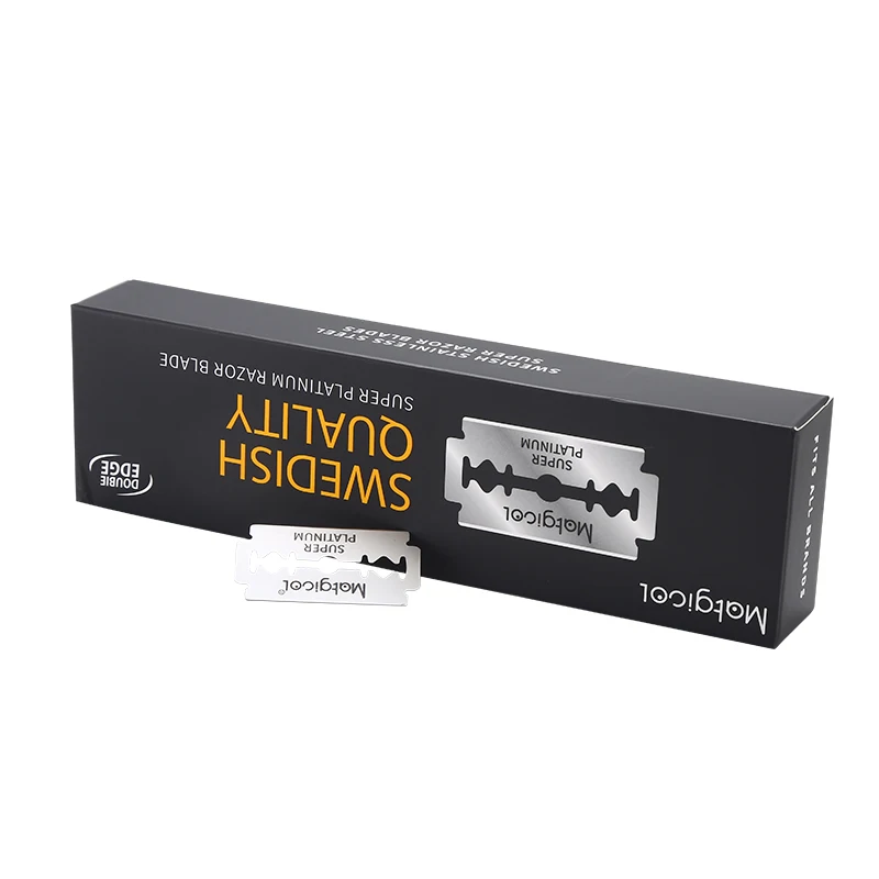 100 Pcs Super Platinum Double Edge Razor Blade, Ultra-sharp Stainless Steel for Shaving, Mens Razor Blades