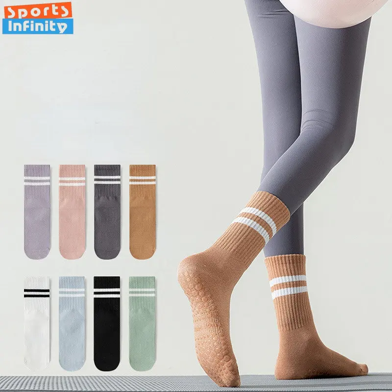 

Yoga Socks Pilates Socks Sweat-absorbent Deodorant Breathable Anti-slip Cotton Ladies Ballet Dance Elasticity Fitness Gym Socks