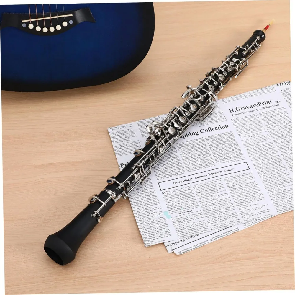 22-Key Oboe C Key Semi-Automatic Nickel Plated Silver Keys, Beginner to Advanced, Woodwind Instrument, Black