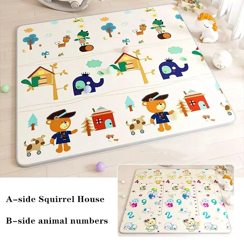 2023 New Style 1cm/0.5cm Environmentally Friendly Thick Baby Crawling Folding Mat Carpet Play Mat for Children's Safety Rug Gift