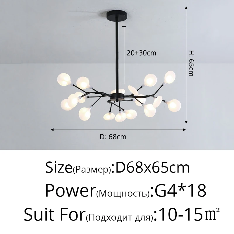YongYing Lumin Moderne LED-Kronleuchter für Wohnzimmer Esszimmer Glühwürmchen hängende Decken leuchten Home Indoor-Dekor Luxus LED-Aufhängung Beleuchtung 10