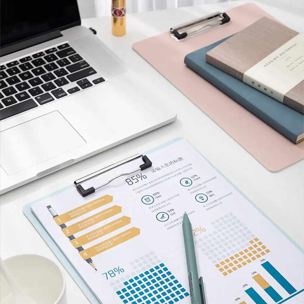 Clip Hardboard with Low Profile Clip Document Paper Holder Student Writing Pad Splint Memo Clip Plastic Clipboard File Folder