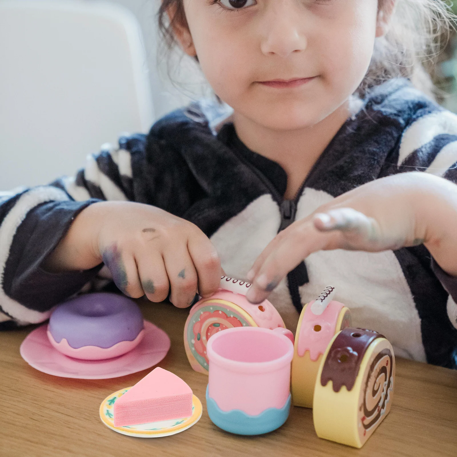 6 قطعة كعكة واقعية الحلوى قاعدة مصغرة الغذاء شريحة مجموعة ل دمية ديكور DIY بها بنفسك مخبز المشهد عرض الدعائم المعجنات الاصطناعية