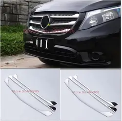 Car body cover protect detector ABS chrome trim Front up Grid Grill Grille For Mercedes Benz Vito W447 2017 2018 2019