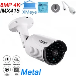 8mp 4K Sony IMX415 XMeye gri Metal 36 adet kızılötesi led'ler su geçirmez Auido H.265 + yüz algılama ONVIF POE IP güvenlik güvenlik kamerası