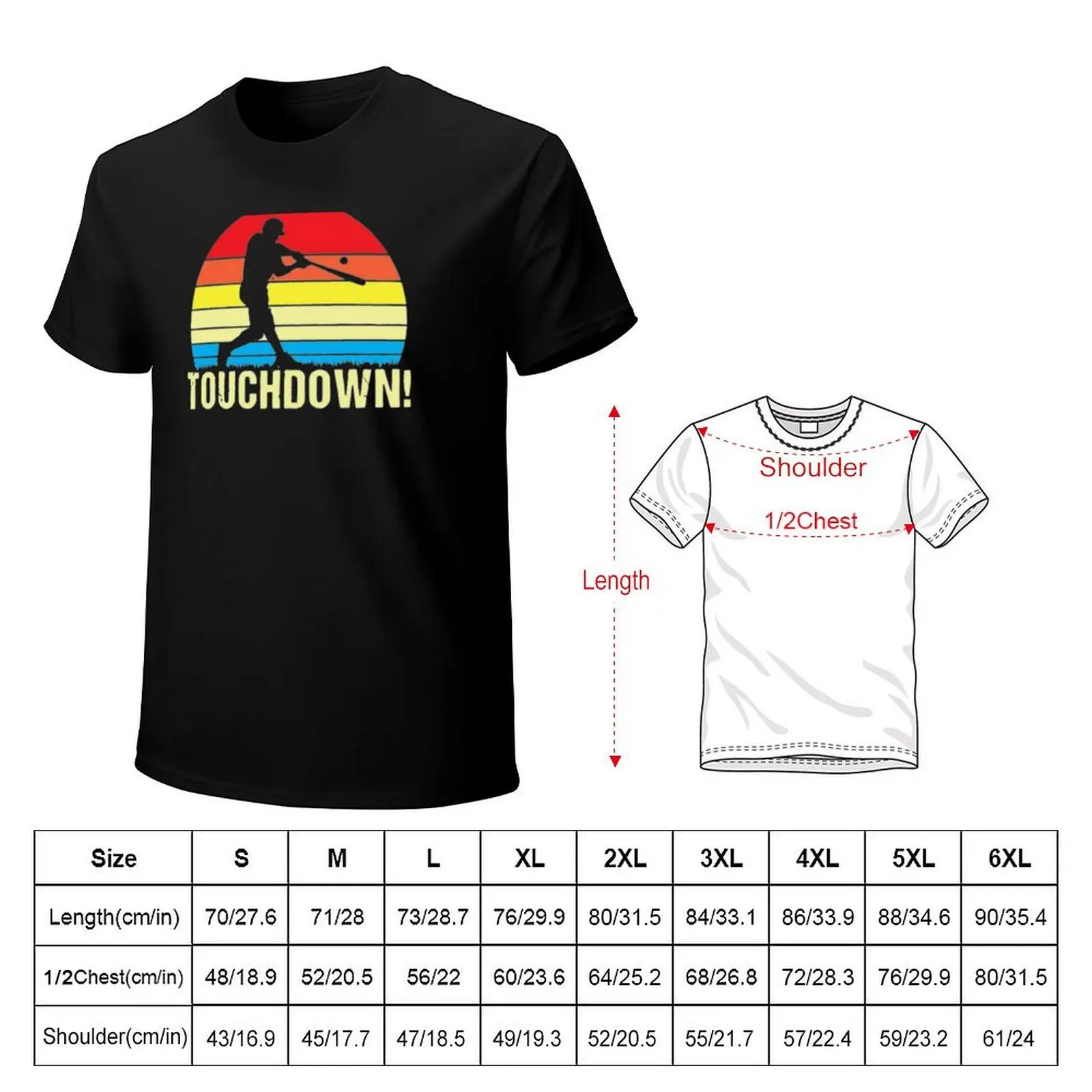 Touchdown!- Funny baseball touchdown tee- great for games T-Shirt Non-Shrink Basic Cotton T-Shirt