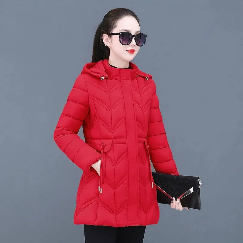 ファッションダウンジャケット レディース パーカー 秋冬 2025 新作 ロング 暖かい 中綿コート フード付き アウター 女性 厚手 オーバーコート トップス