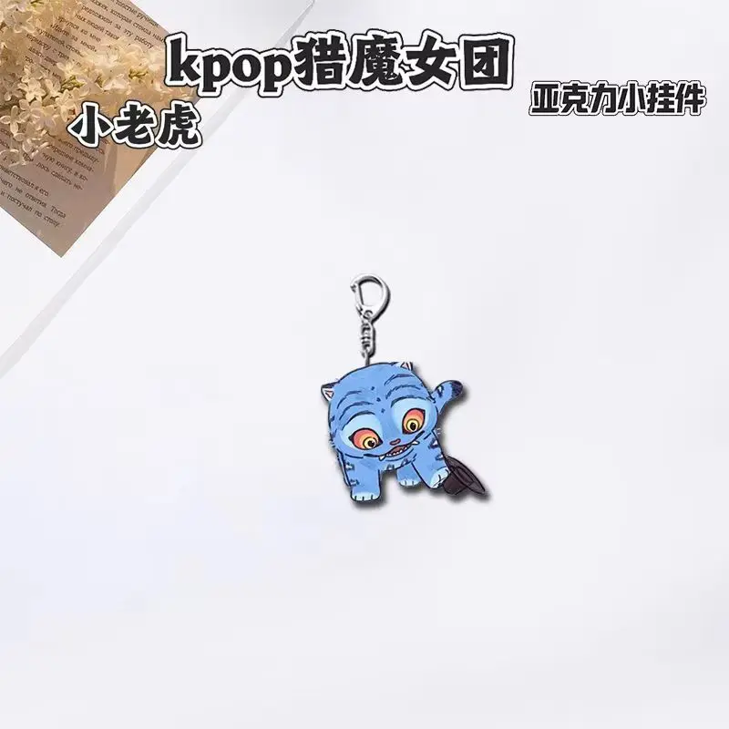 الكرتون هنتركس ساجا بنين ديربي النمر الاكريليك سلاسل المفاتيح على الوجهين K-البوب شيطان الصيادين المعلقات مروحة مجوهرات هدايا