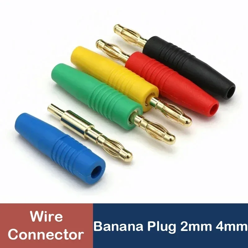 

banana plug 2mm 4mm pure copper gold plated connector for musical instrument/audio connection 10~50Pcs