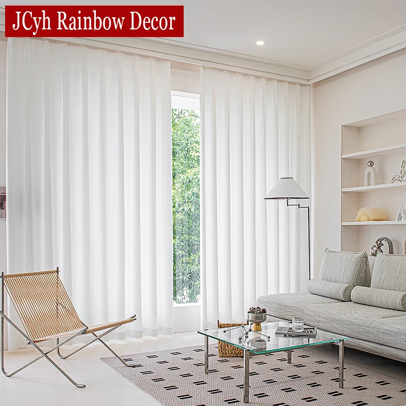 

Living Room Semi Tulle Sheer Curtains for Windows Hall White Voile Curtain for Kitchn Firanki Cortina Cocina Bedroom Decoration