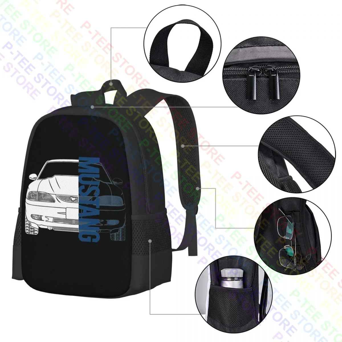 Sn95 (94-95) Mustang P-1628Backpack stampa di grande capacità corsa all\'aperto