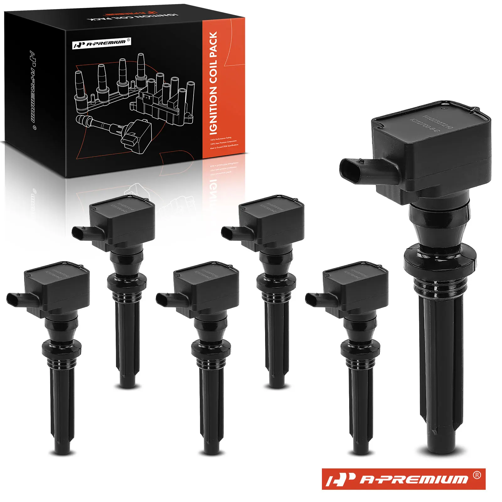 A-Premium 6pcs Ignition Coils for Jaguar F-Pace 2017-2020 XF 2013-2020 XJ 2014-2019 XE 2017-2019 F-Type 2014-2021